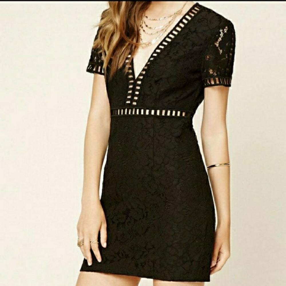 Forever 21 Black-Lace Dress